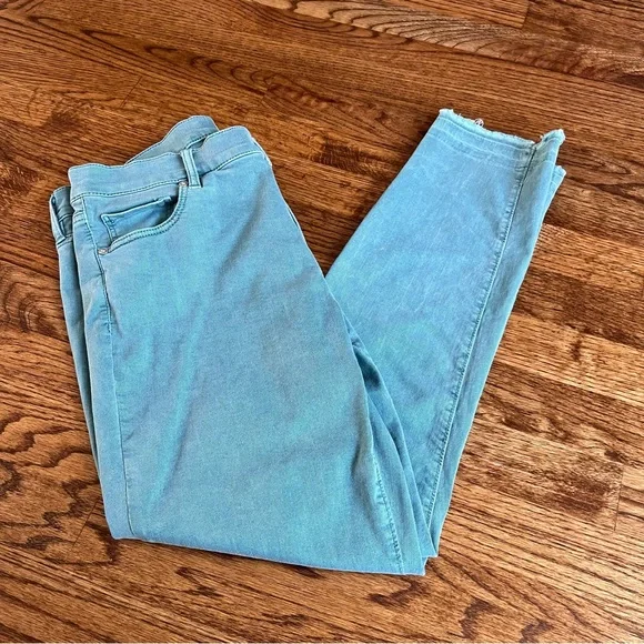 LOFT Women's Modern Skinny Crop Teal Jeans size 8 - Picture 6 of 7